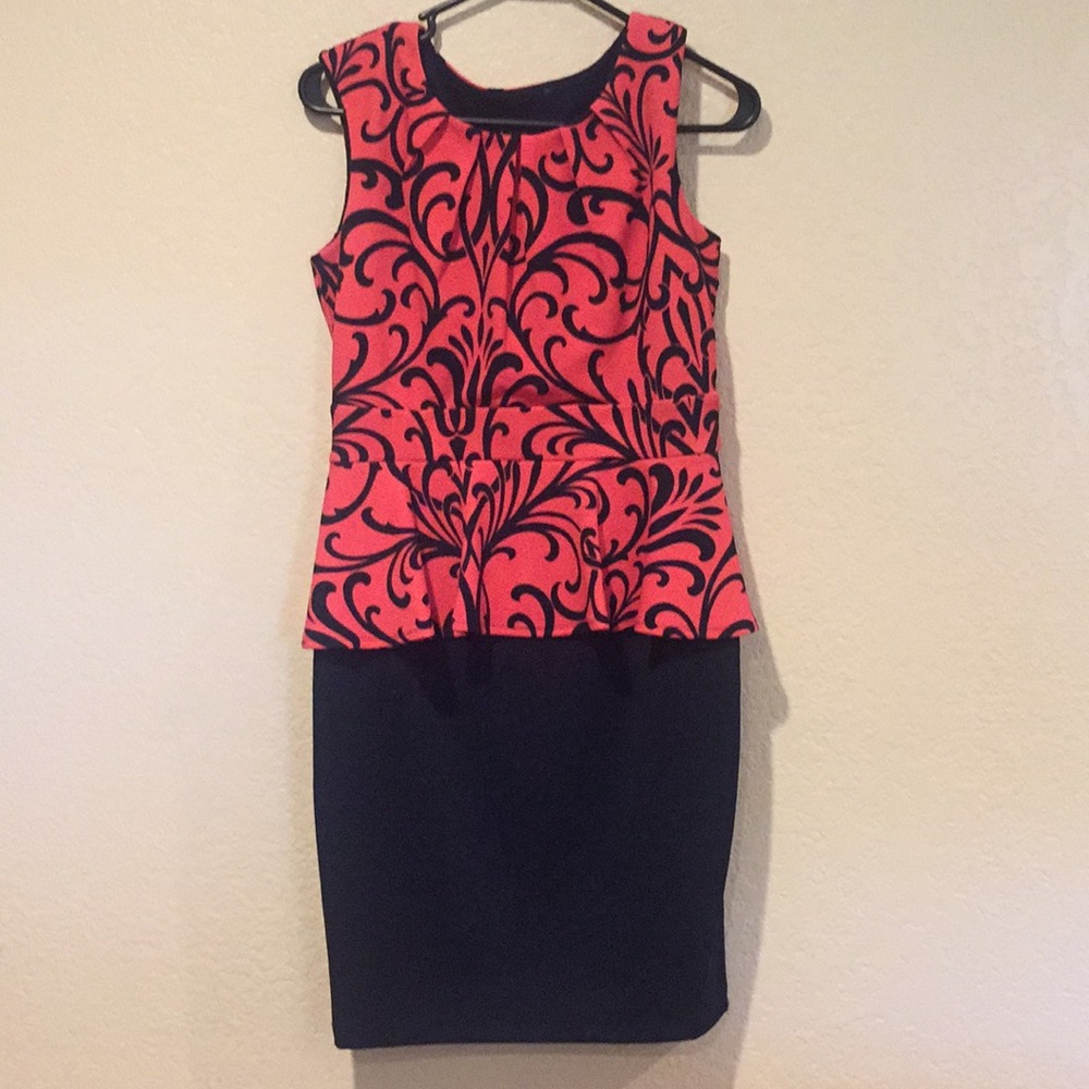 Navy Blue dress and salmon color dress. Slip on